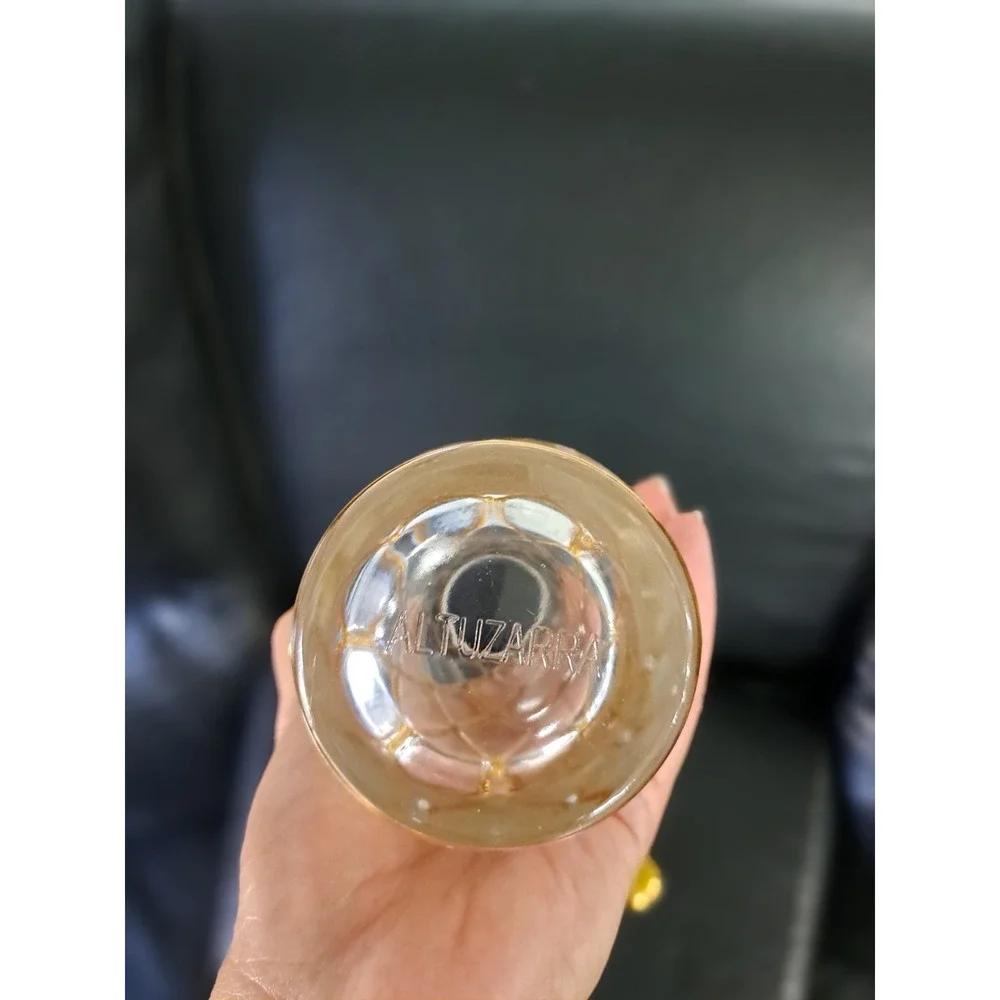 Vintage Glass 18K‎ Gold Joseph Altuzarre Gold Lattice Martini Shaker